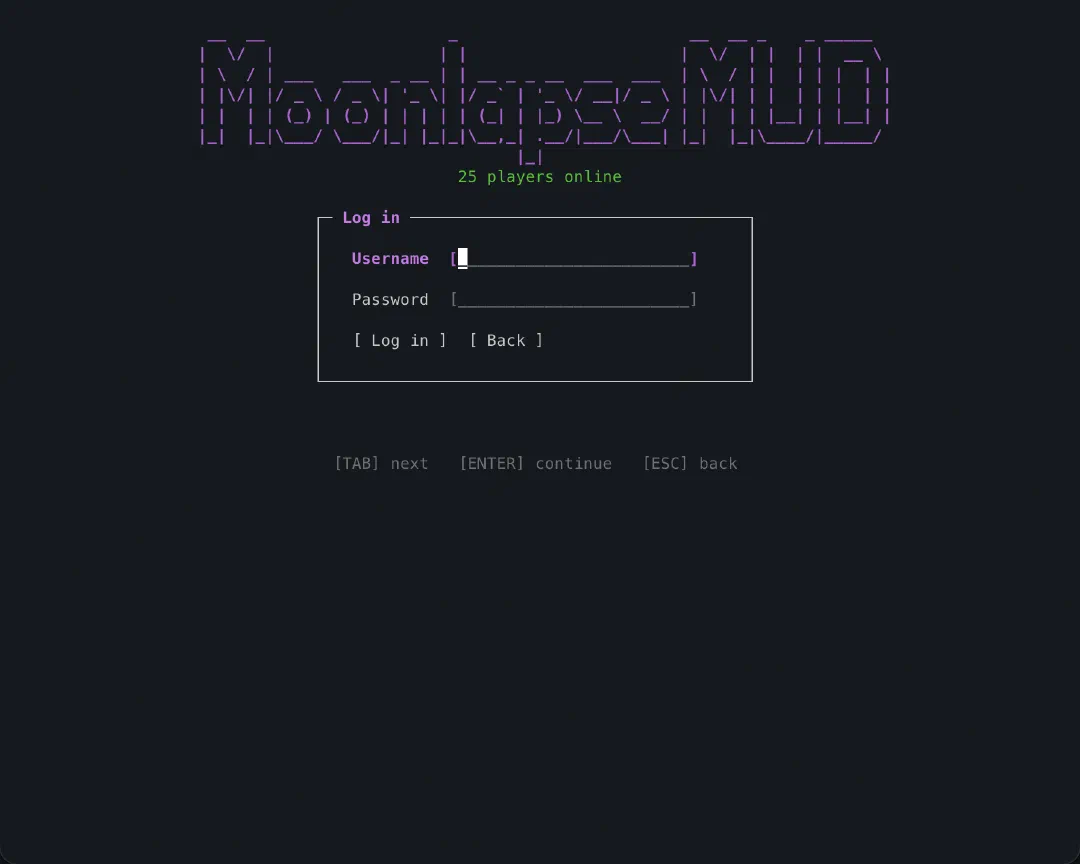 The title screen